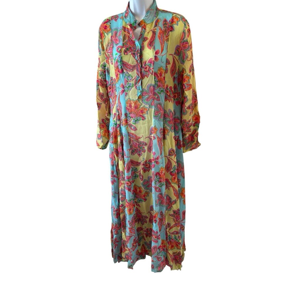 NwT Johnny was Rayon Maxi Long Dress Kaftan Cover Up Medium L33421-4